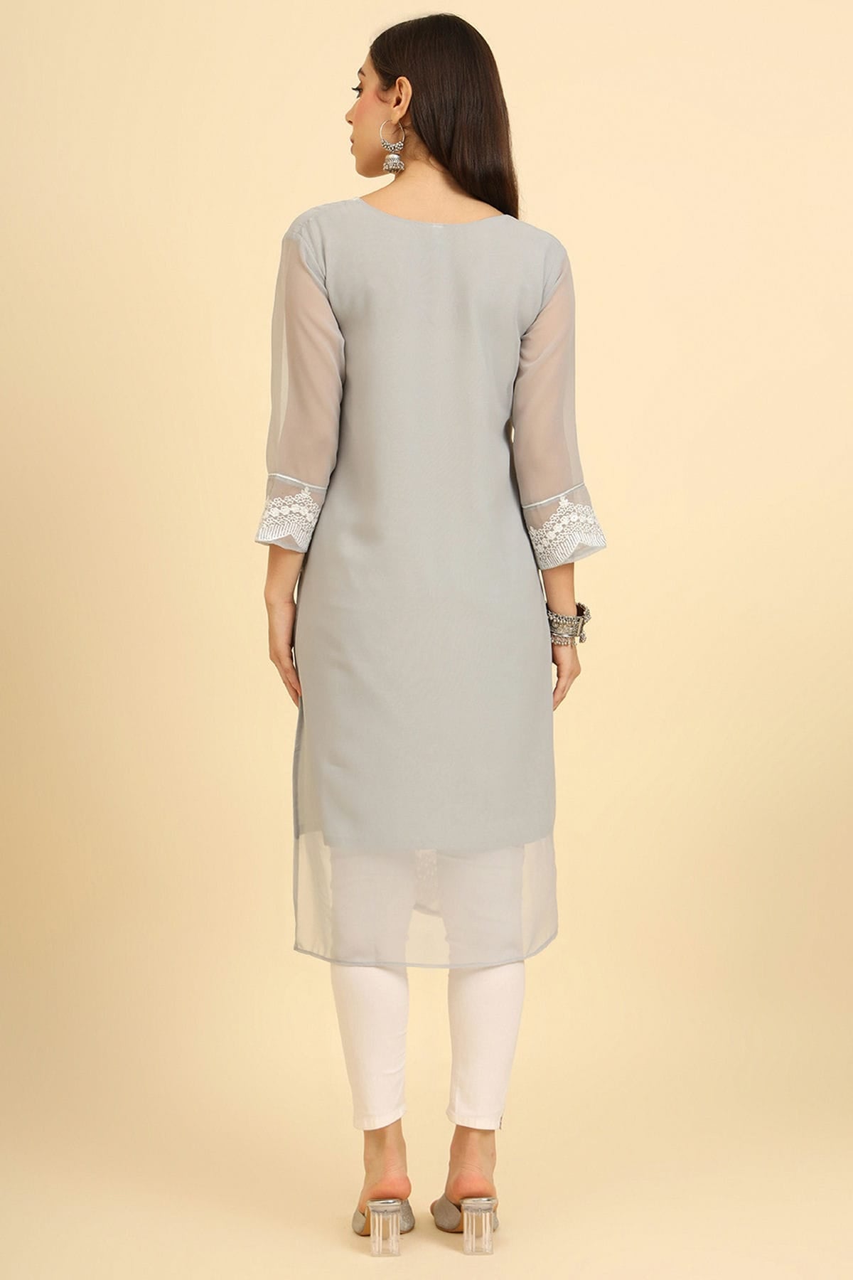 Grey Colour Georgette Kurti VSKR1111221
