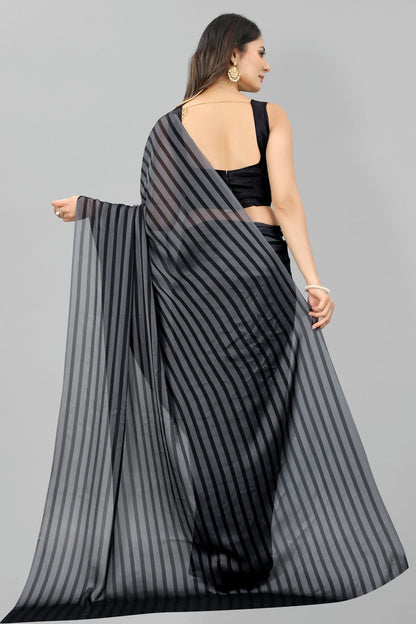 Grey Colour Poly Georgette Printed Saree VSSD1180116