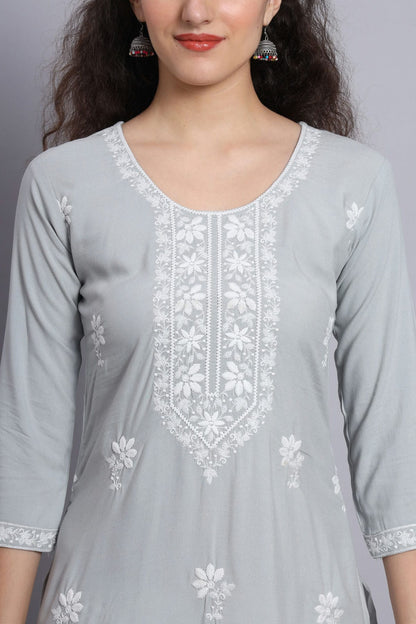 Grey Colour Rayon Kurti VSKR1111074