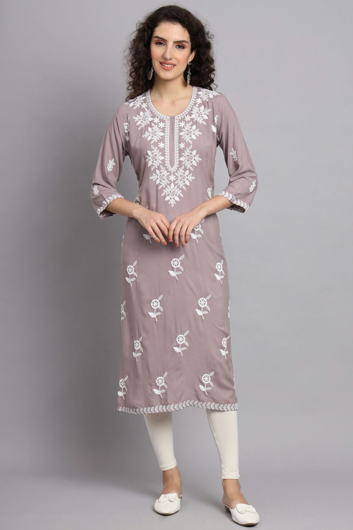 Grey Colour Rayon Kurti