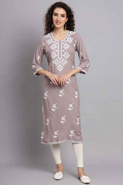 Grey Colour Rayon Kurti