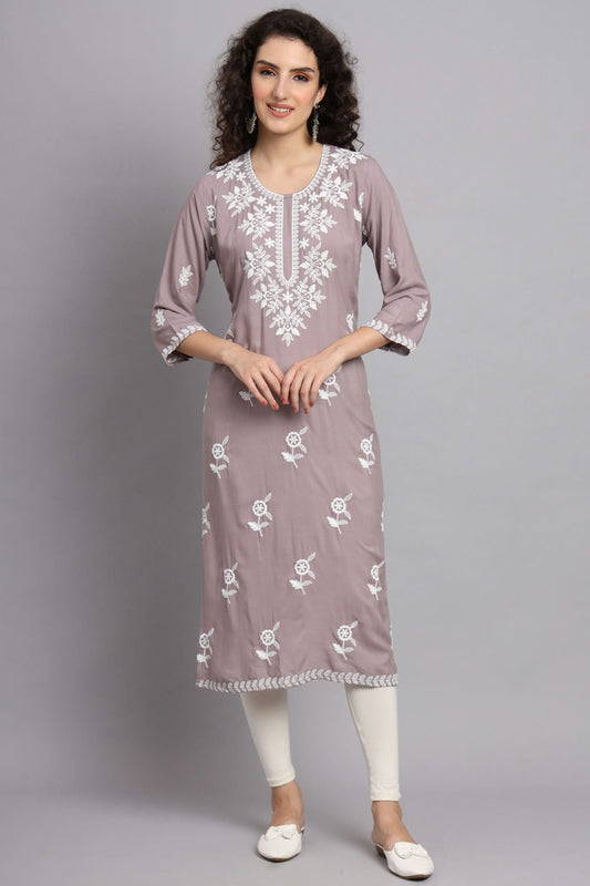 Grey Colour Rayon Kurti