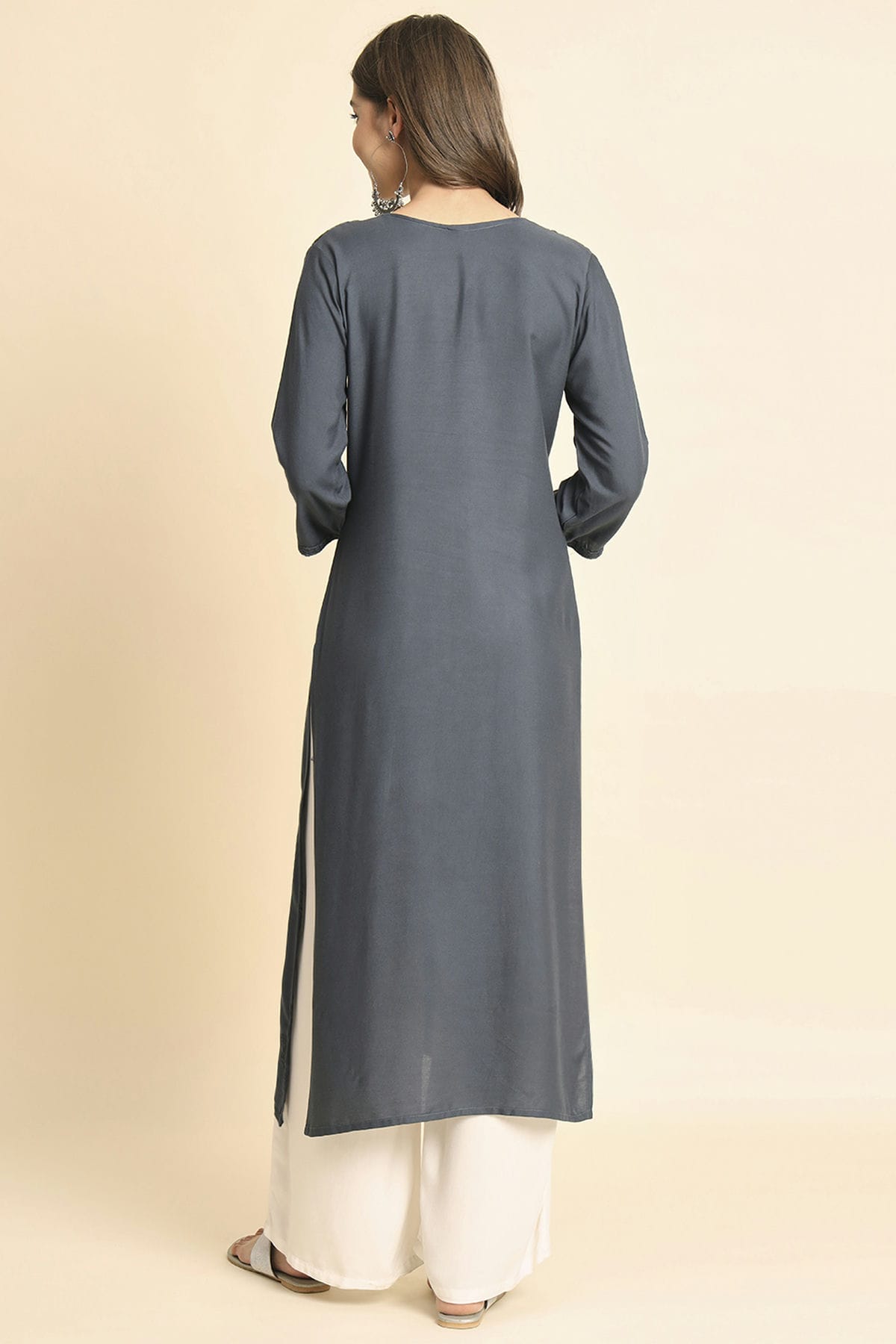 Grey Colour Rayon Kurti VSKR1111114