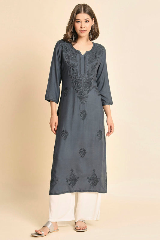 Grey Colour Rayon Kurti