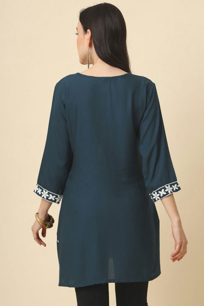 Grey Colour Rayon Readymade Top VSTP1110833