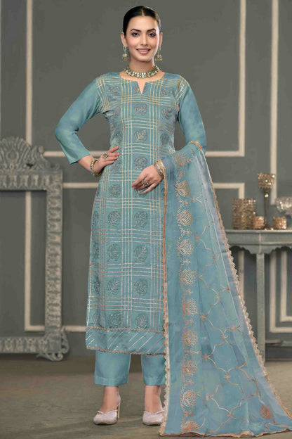 Grey Colour Roman Cotton Pant Style Suit VSSM1113269