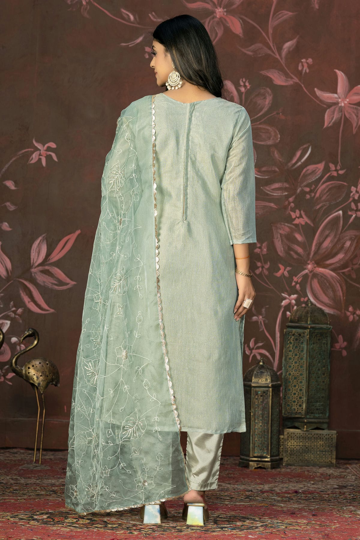 Grey Colour Unstitched Simmar Cotton Pant Style Suit VSUS