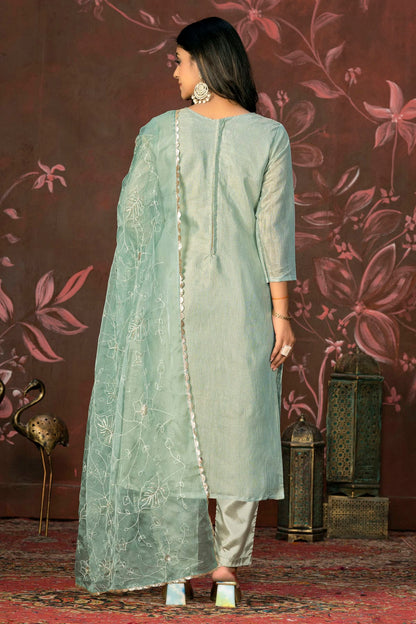 Grey Colour Unstitched Simmar Cotton Pant Style Suit VSUS