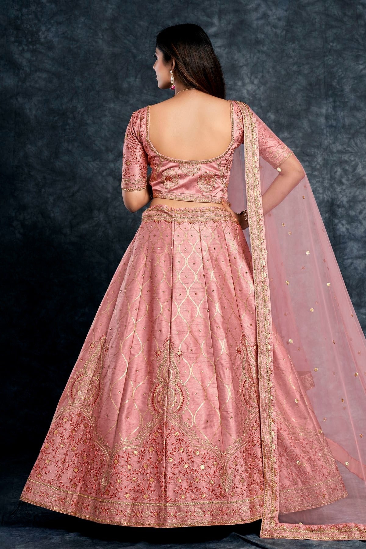 Italian Silk Designer Lehenga CholiIn Baby Pink  NCLC12710162