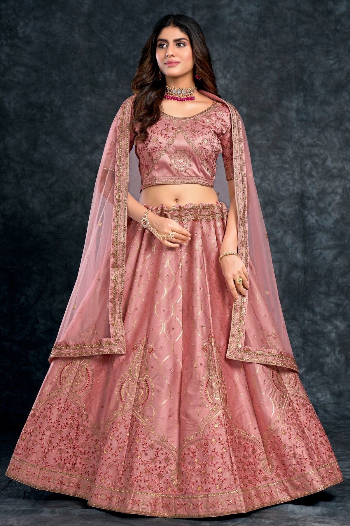 Italian Silk Designer Lehenga CholiIn Baby Pink NCLC12710162