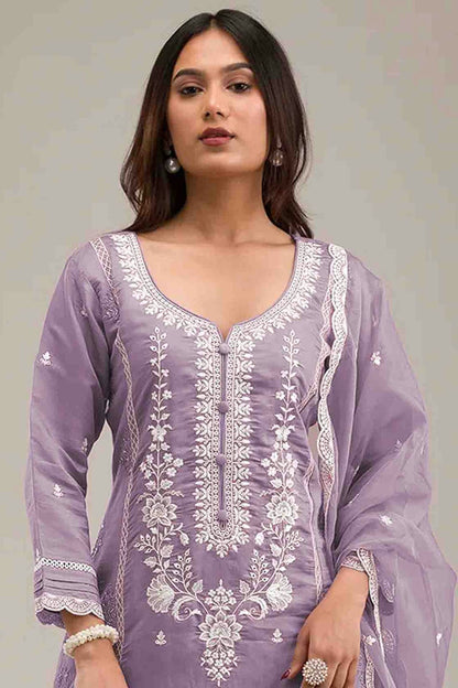 Lavender Colour Cotton Pakistani Suit VSSM1140835