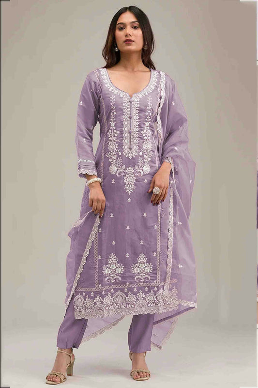 Lavender Colour Cotton Pakistani Suit VSSM1140835
