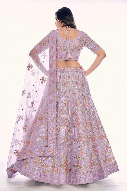 Lavender Colour Embroidery Soft Net Lehenga Choli VSLD1080754