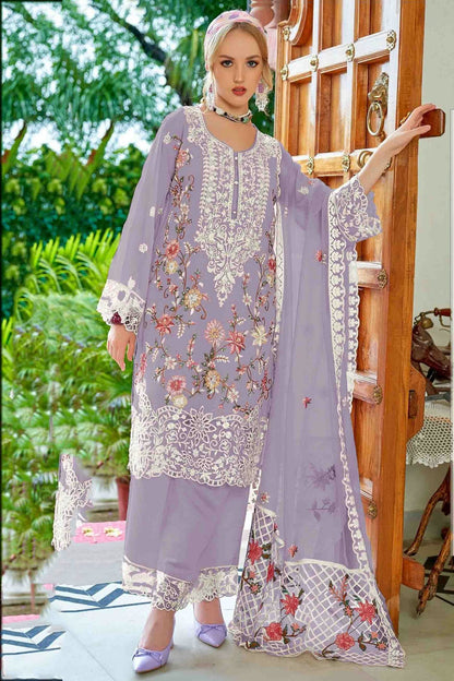 Lavender Colour Faux Georgette Pakistani Suit VSSM1140861
