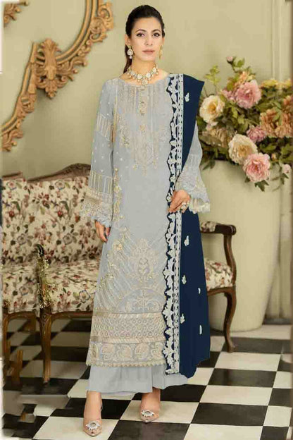 Lavender Colour Faux Georgette Pakistani Suit VSSM1140877