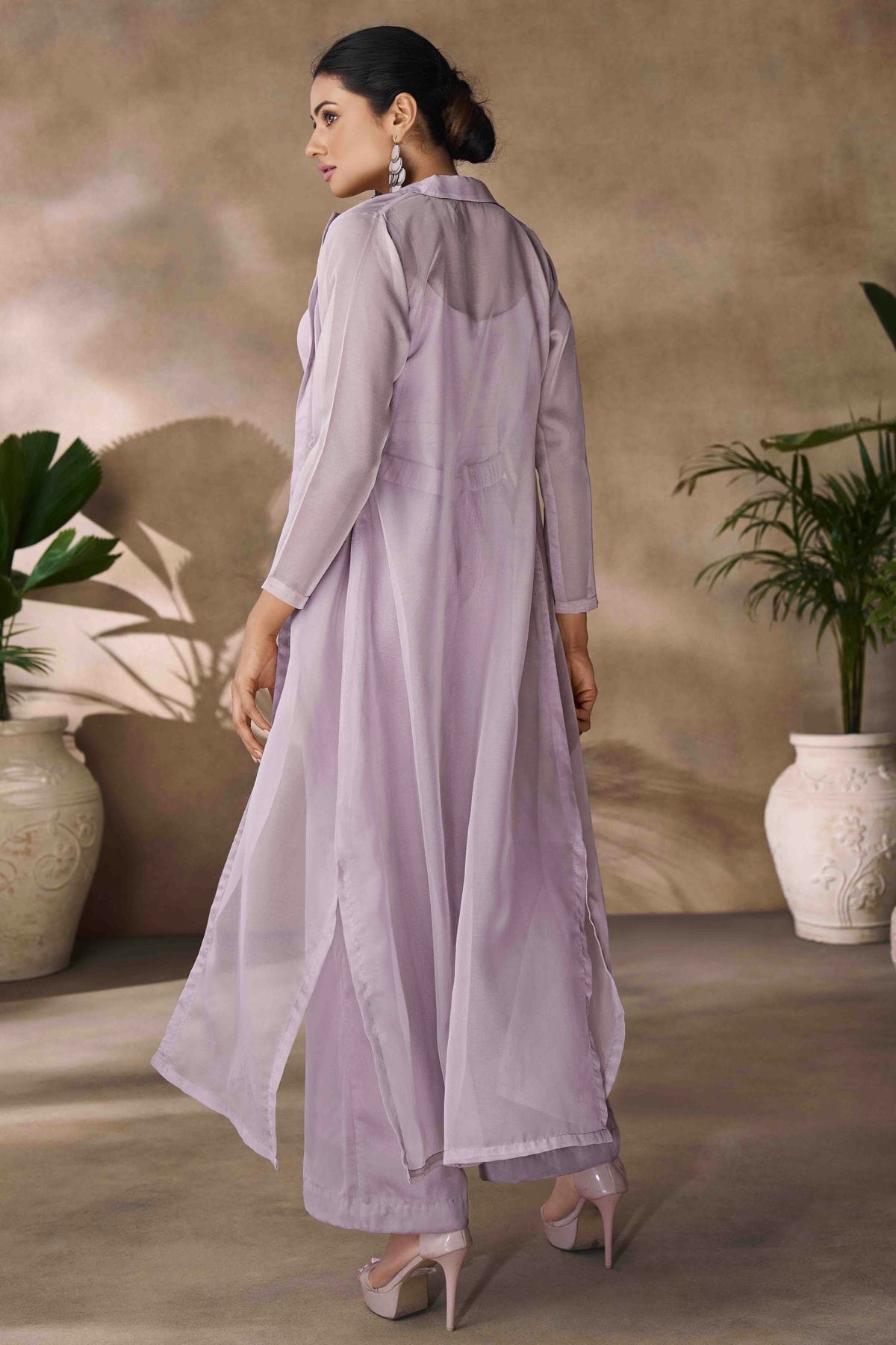 Lavender Colour Organza Co-Ord Set VSTP1080960