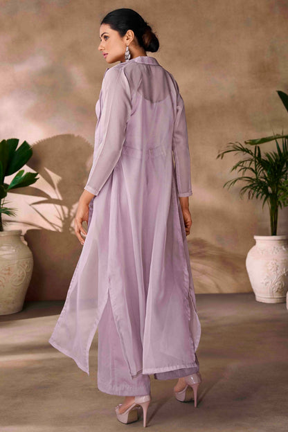 Lavender Colour Organza Co-Ord Set VSTP1080960