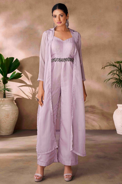 Lavender Colour Organza Co-Ord Set VSTP1080960