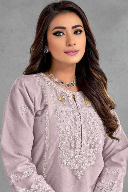 Lavender Colour Organza Pakistani Suit VSSM1140817