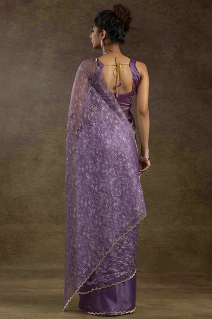 Lavender Colour Tissue Silk Ready To Wear Saree VSSD1122039