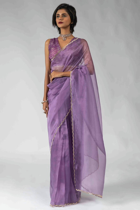 Lavender Colour Tissue Silk Ready To Wear Saree VSSD1122046