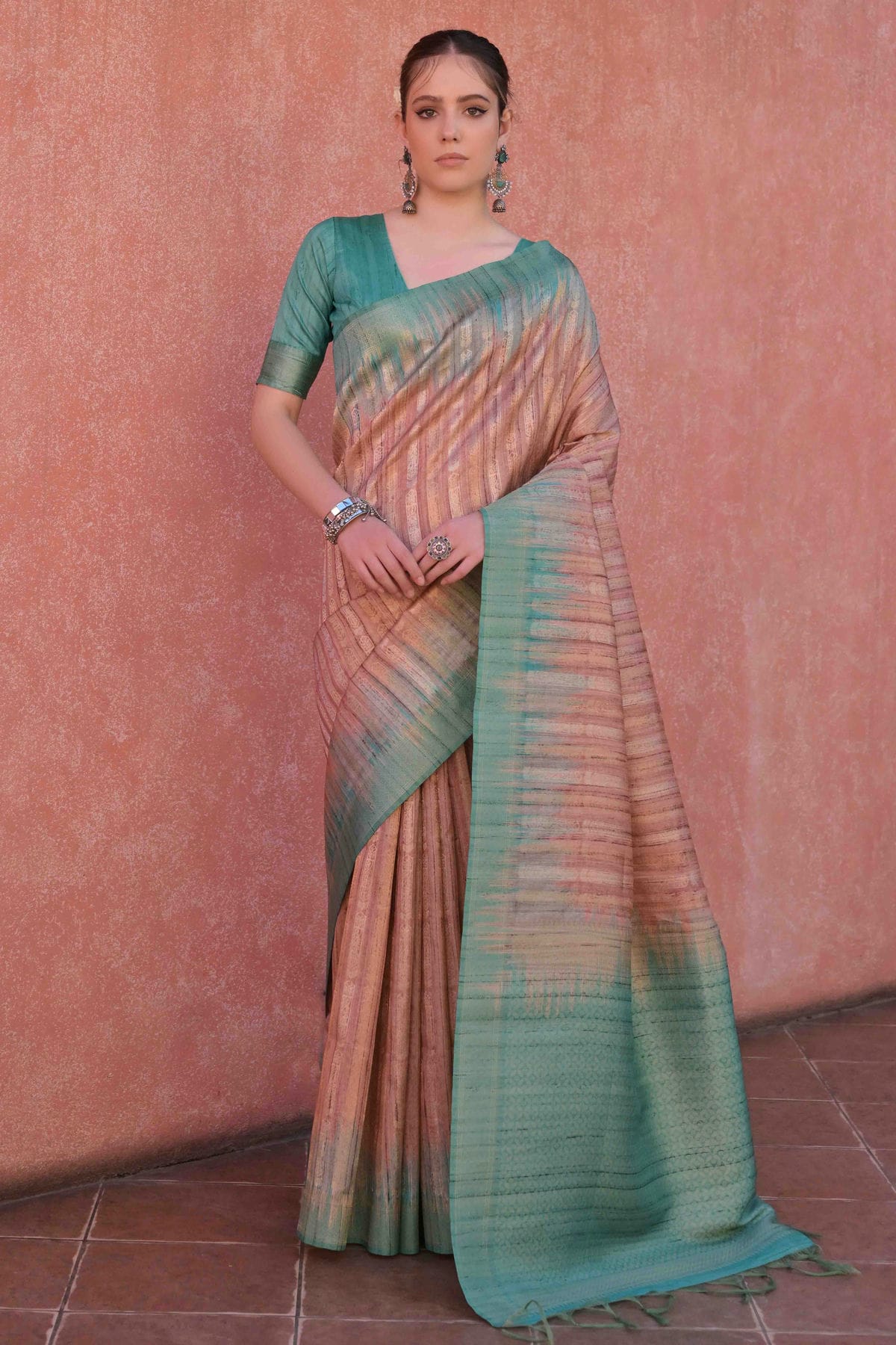 Light Brown Colour Tussar Silk Traditional Saree VSSD1260076
