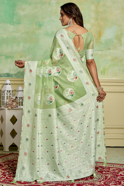 Light Green Colour Cotton Traditional Saree VSSD1111864