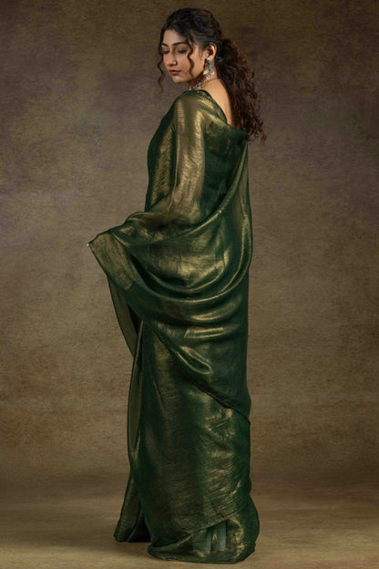 Light Green Colour Fendi Satin Ready To Wear Saree VSSD1122013