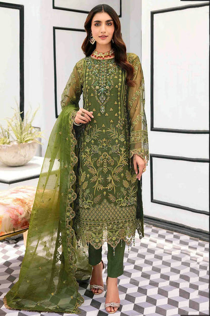 Light Green Colour Organza Pakistani Suit VSSM1140850