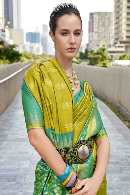 Light Green Colour Soft Silk Printed Traditional Sarees VSSD1113719