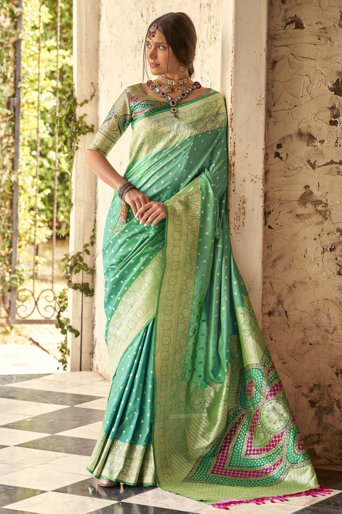 Light Green Colour Soft Silk Traditional Saree