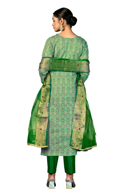 Light Green Colour Unstitched Cotton Fabric Straight Suit VSUS1160958