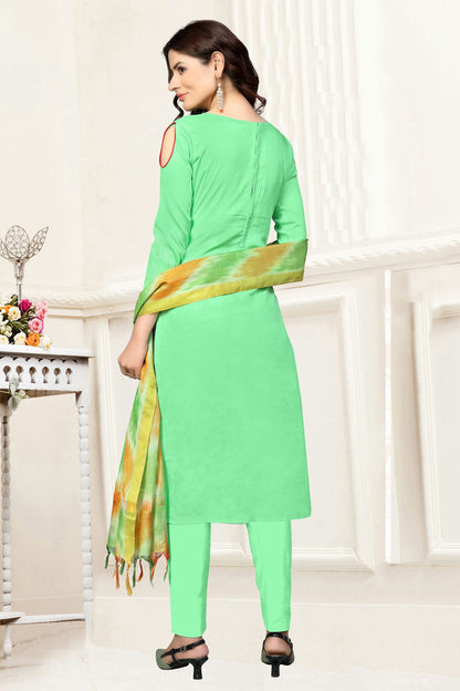 Light Green Colour Unstitched Glass Cotton Straight Suit VSUS1160869