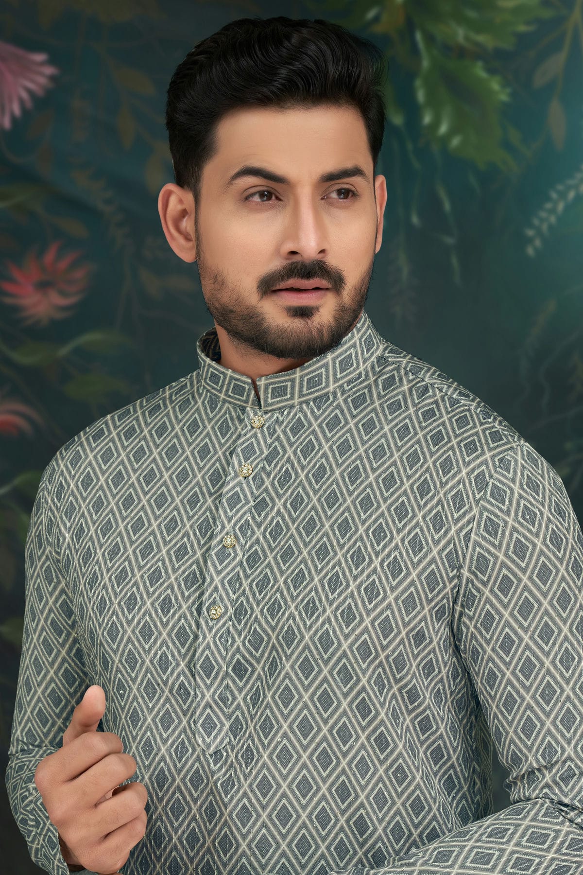 Light Grey Colour Rayon Kurta Pajama VSKP1040492
