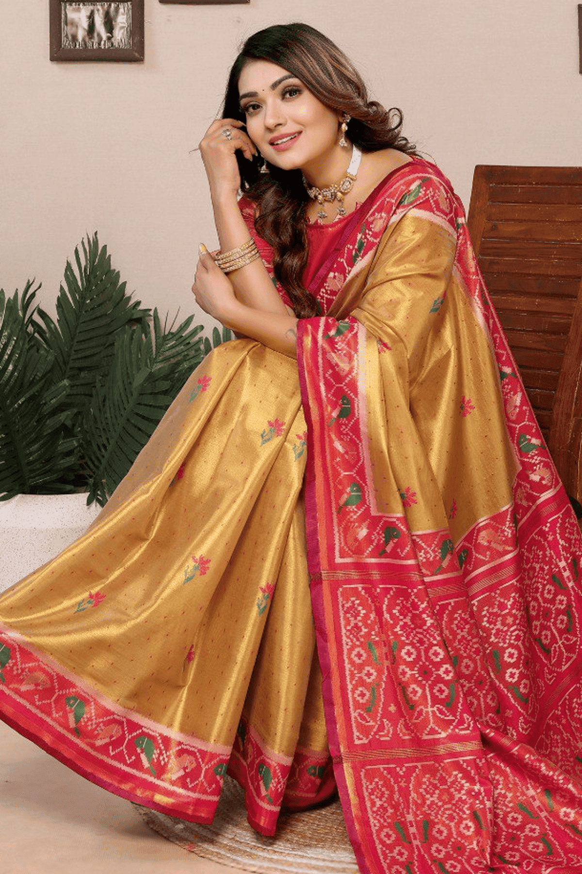 Light Mustard Colour Woven Work Pure Banarasi Tissue Silk Traditional Saree