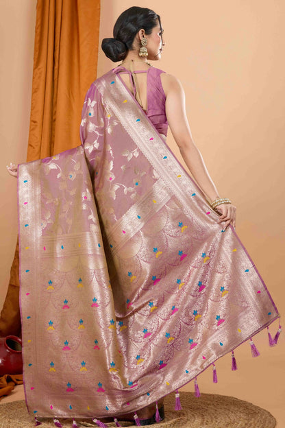 Light Pink Colour Banarasi Silk Woven Work Traditional Saree VSSD1113540