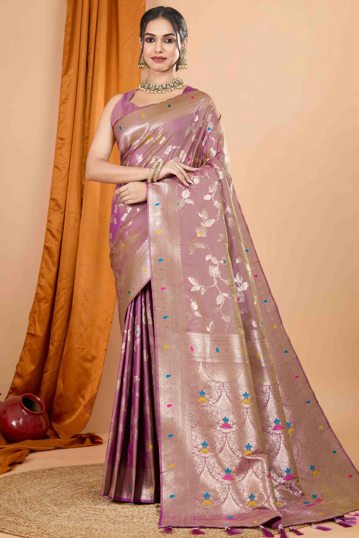 Light Pink Colour Banarasi Silk Woven Work Traditional Saree VSSD1113540