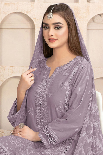 Light Purple Colour Semi Stitched Faux Georgette Pakistani Suit VSSM1140183