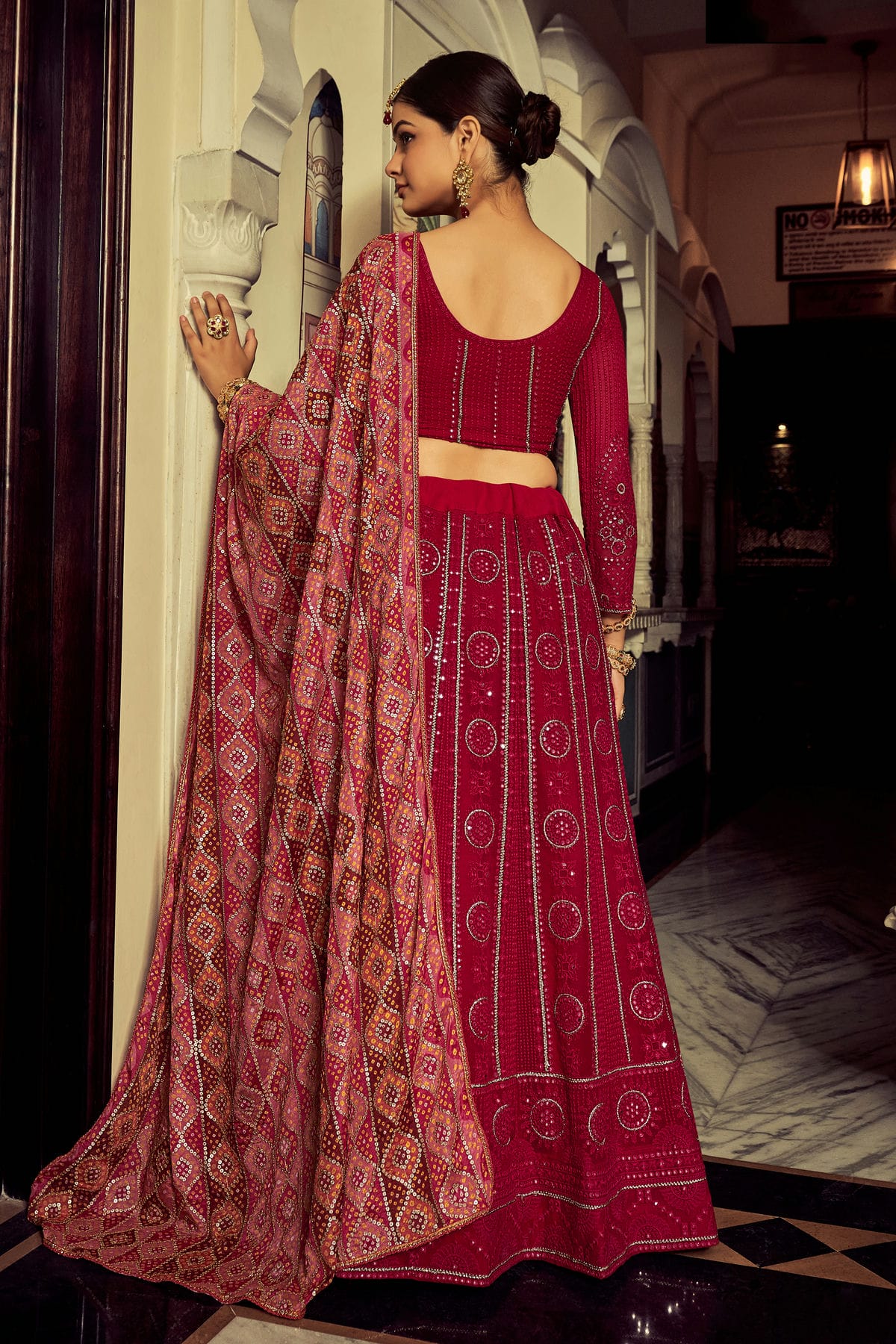 Magenta Colour Embroidery Georgette Lehenga Choli VSLD1080774