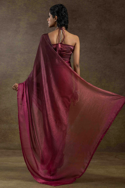 Magenta Colour Fendi Satin Silk Ready To Wear Saree VSSD1122020