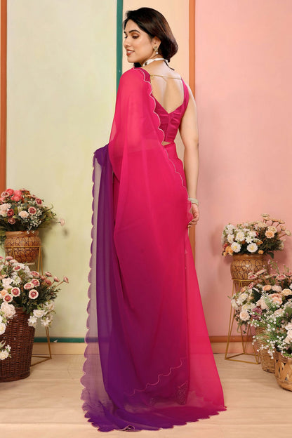 Magenta Colour Georgette Saree VSSD1180140