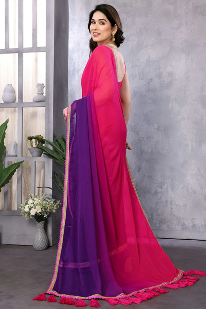 Magenta Colour Georgette Saree VSSD1180164