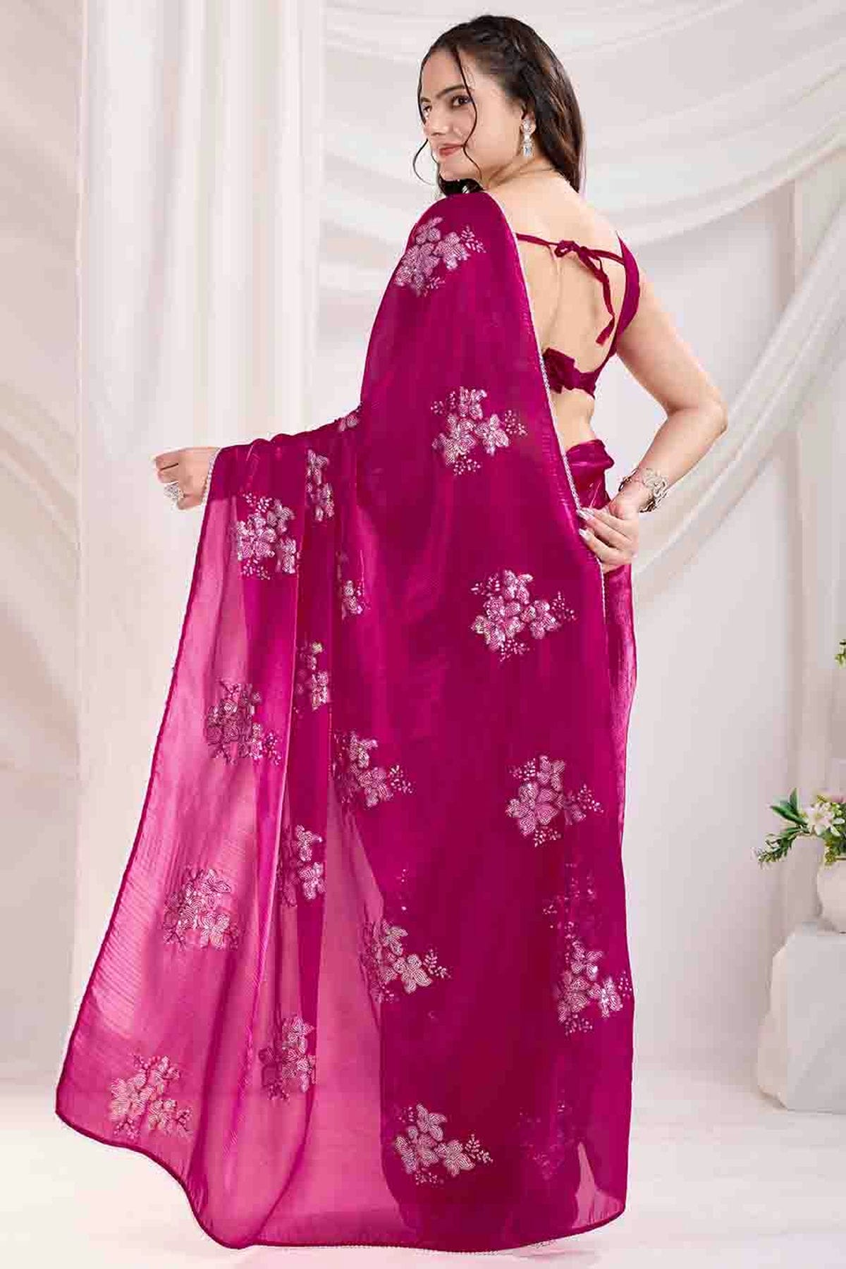 Magenta Colour Jimmi Choo Designer Saree VSSD1112841