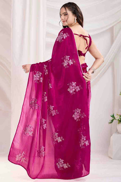 Magenta Colour Jimmi Choo Designer Saree VSSD1112841