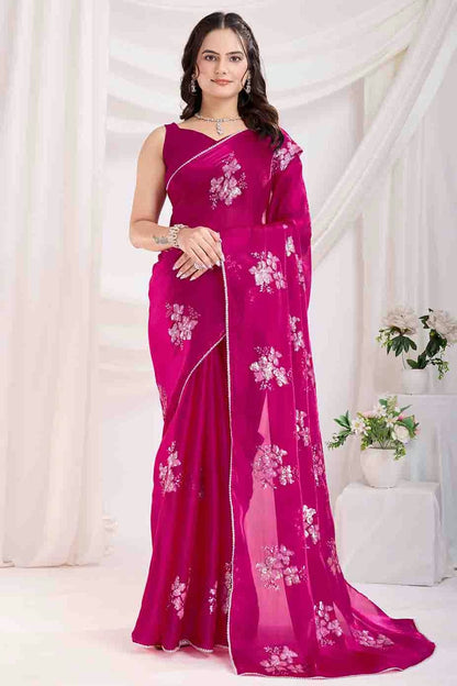 Magenta Colour Jimmi Choo Designer Saree VSSD1112841