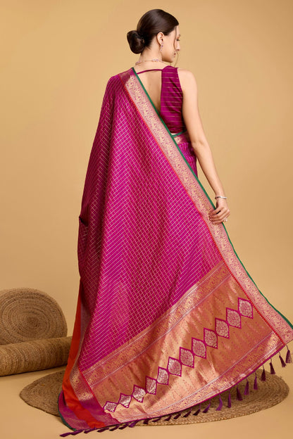 Magenta Colour Silk Saree VSSD1110085