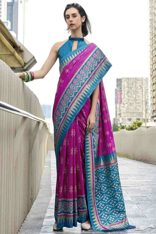 Magenta Colour Soft Silk Printed Traditional Sarees VSSD1113724