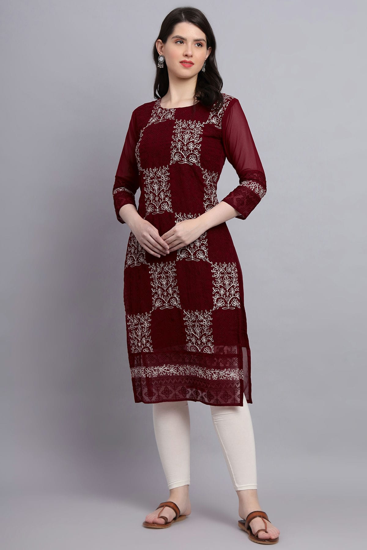 Maroon Colour Georgette Kurti