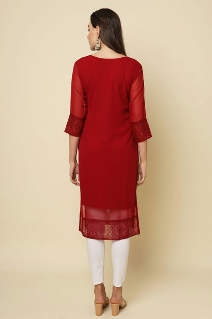 Maroon Colour Georgette Kurti VSKR1111199