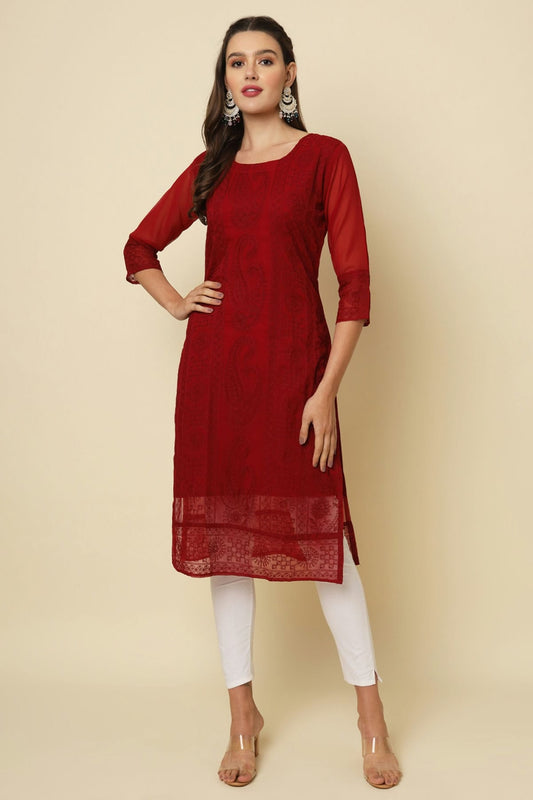 Maroon Colour Georgette Kurti